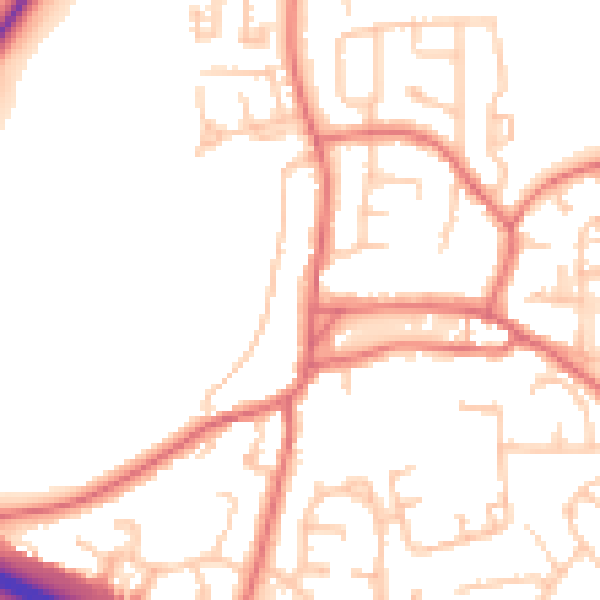 Daytime road noise heatmap for TS21 2AY