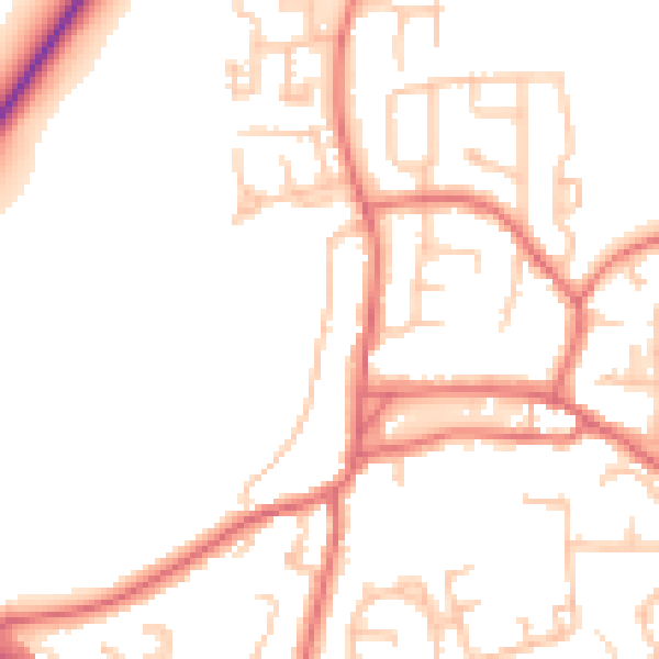 Daytime road noise heatmap for TS21 2BA