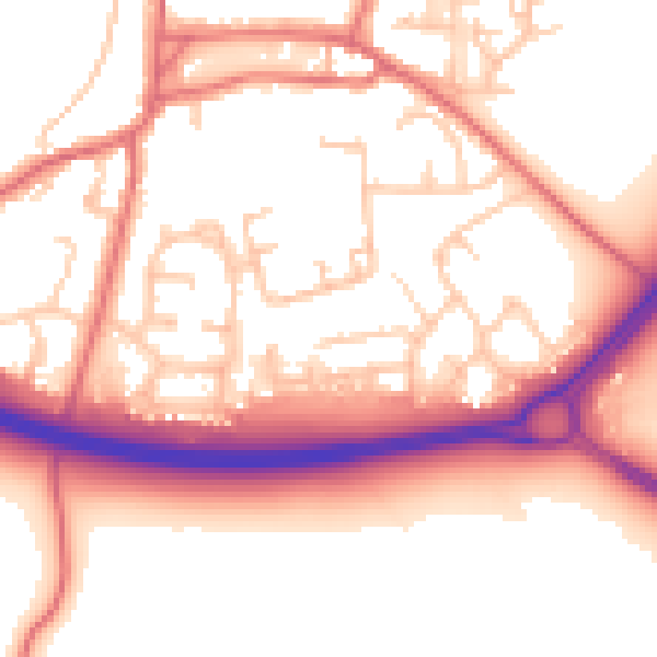 Daytime road noise heatmap for TS21 2BQ