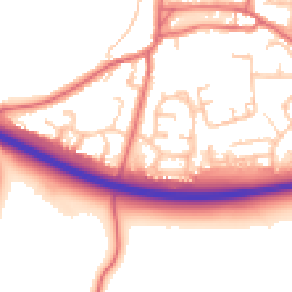 Daytime road noise heatmap for TS21 2DU