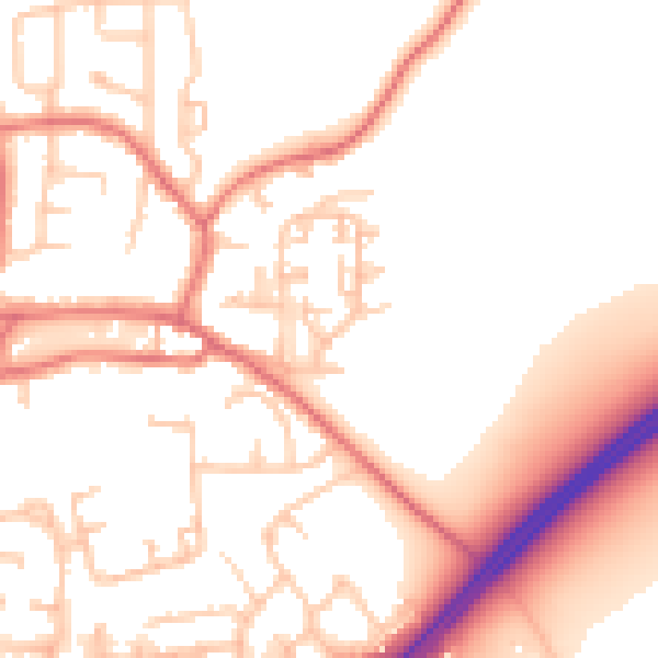 Daytime road noise heatmap for TS21 3AA