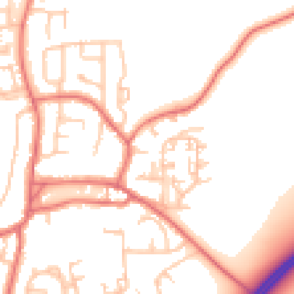 Daytime road noise heatmap for TS21 3BL