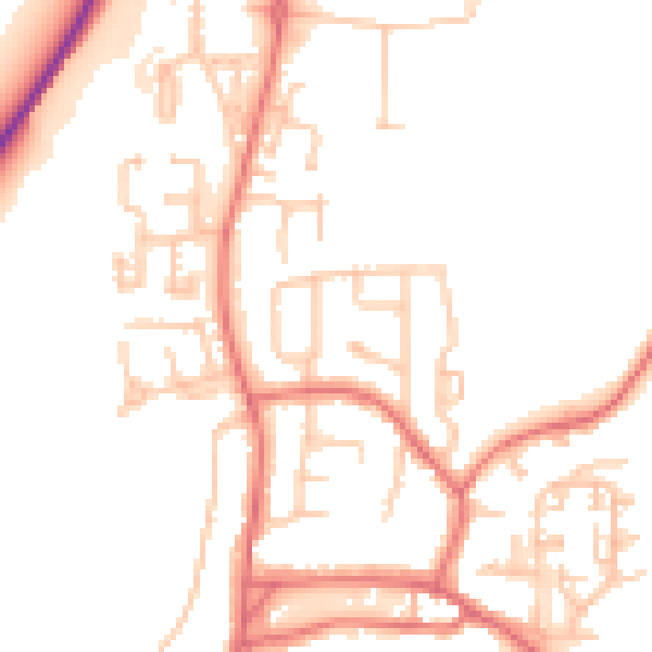 Daytime road noise heatmap for TS21 3DN