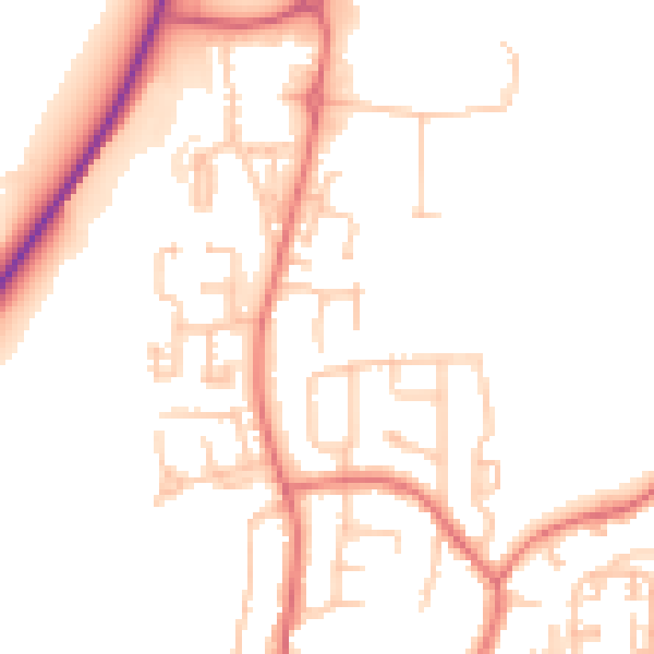 Daytime road noise heatmap for TS21 3EG