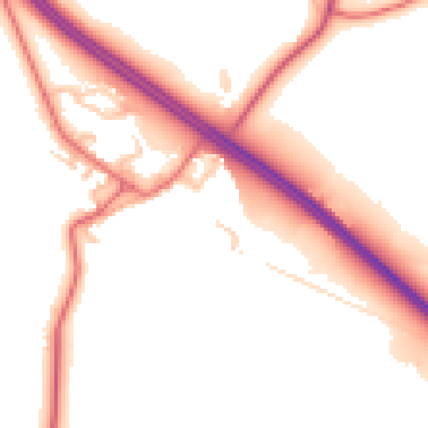 Daytime road noise heatmap for TS21 3FQ