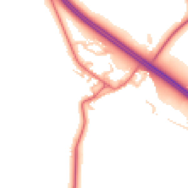 Daytime road noise heatmap for TS21 3JD