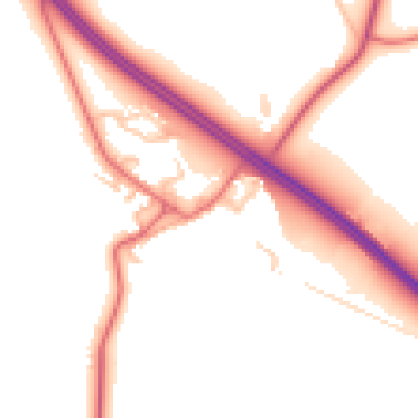Daytime road noise heatmap for TS21 3JL