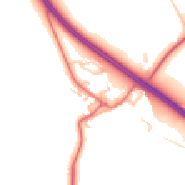 Daytime road noise heatmap for TS21 3JN