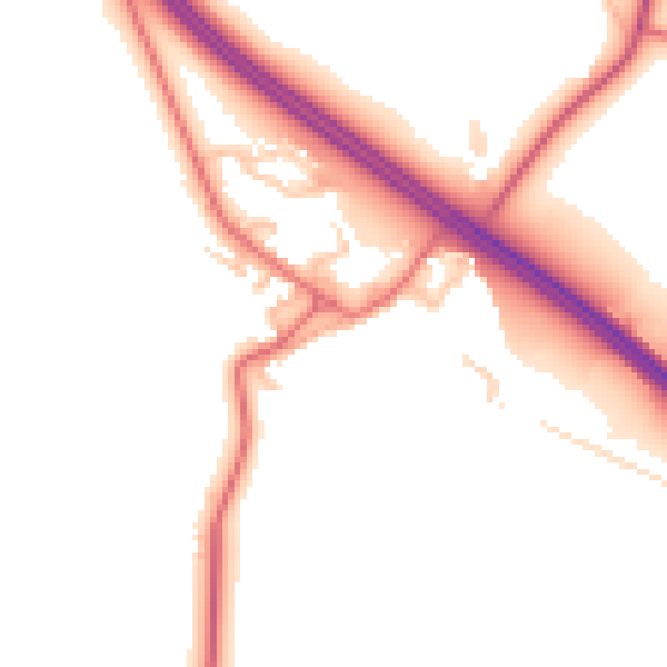 Daytime road noise heatmap for TS21 3JP