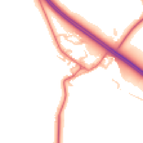 Daytime road noise heatmap for TS21 3JS