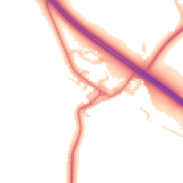 Daytime road noise heatmap for TS21 3JT