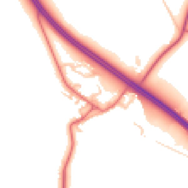 Daytime road noise heatmap for TS21 3JX