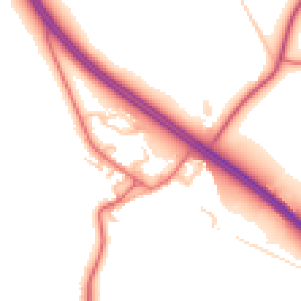 Daytime road noise heatmap for TS21 3JY