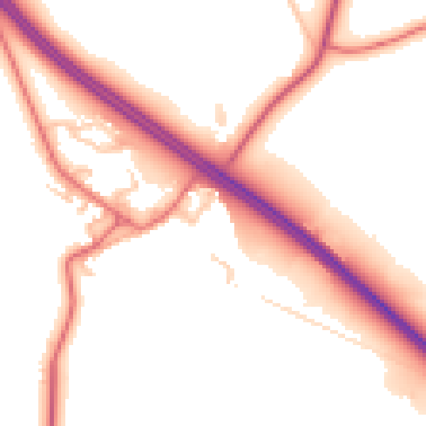 Daytime road noise heatmap for TS21 3LN