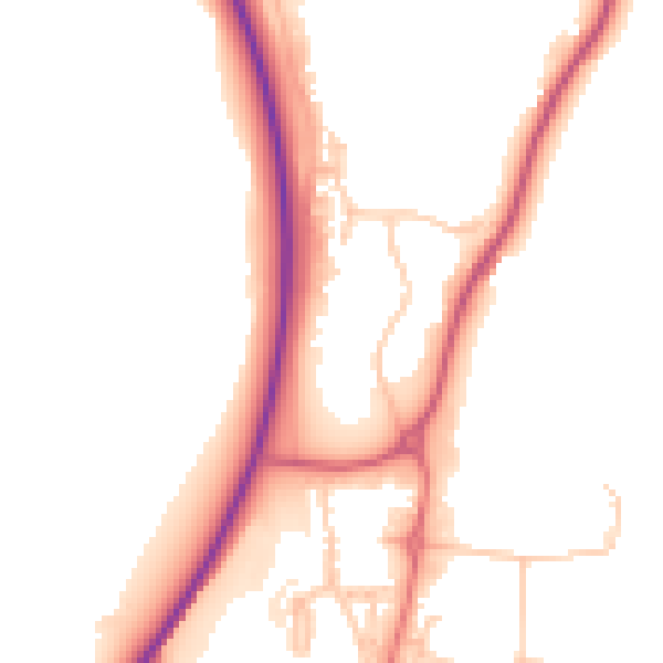 Daytime road noise heatmap for TS21 3NR