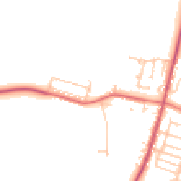 Daytime road noise heatmap for TS21 4AE