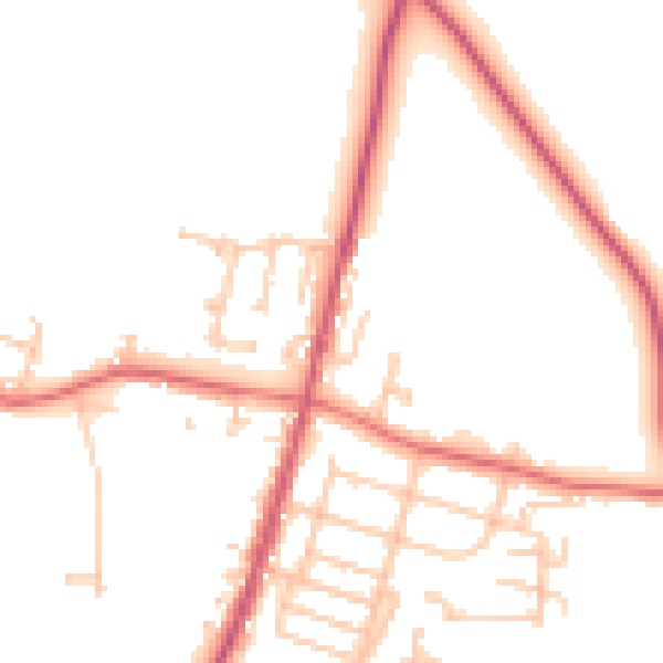 Daytime road noise heatmap for TS21 4AX