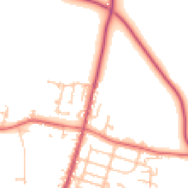 Daytime road noise heatmap for TS21 4AY