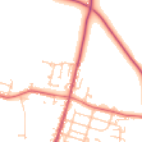Daytime road noise heatmap for TS21 4BH