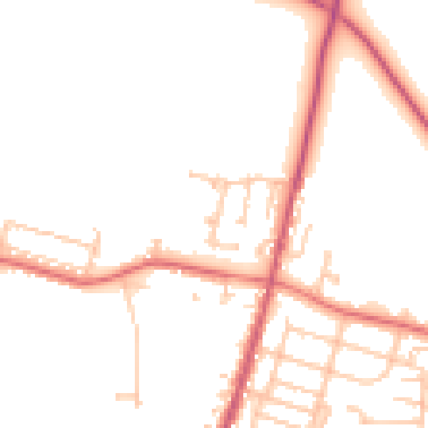 Daytime road noise heatmap for TS21 4BN