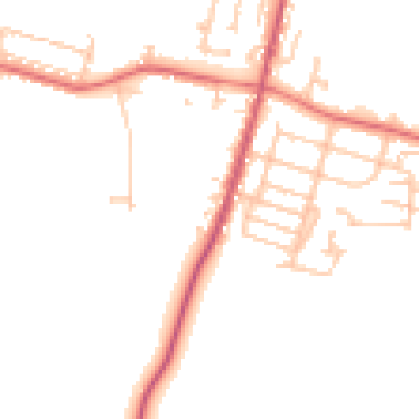 Daytime road noise heatmap for TS21 4DA