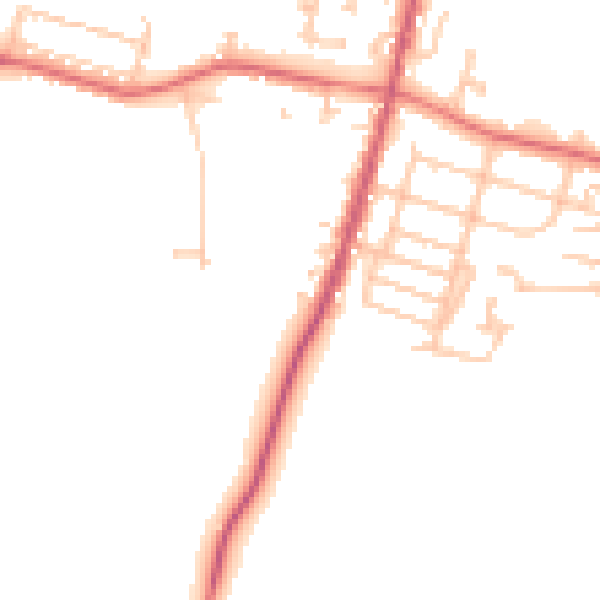 Daytime road noise heatmap for TS21 4DD