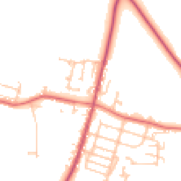 Daytime road noise heatmap for TS21 4DE