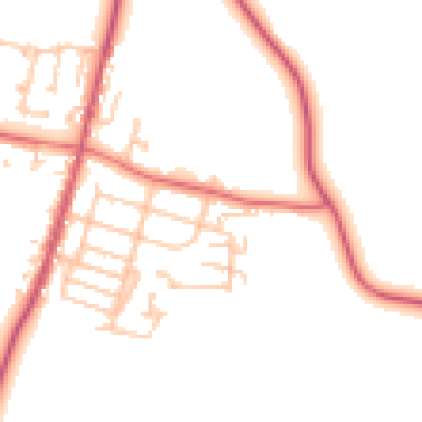 Daytime road noise heatmap for TS21 4DN