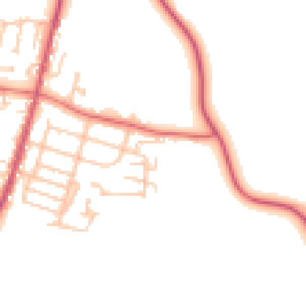 Daytime road noise heatmap for TS21 4DW