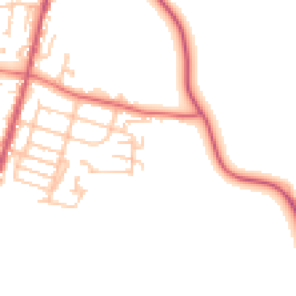 Daytime road noise heatmap for TS21 4DX