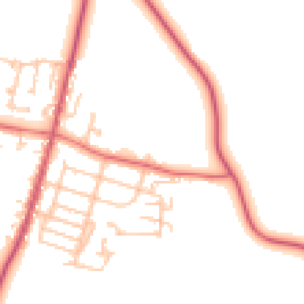 Daytime road noise heatmap for TS21 4DZ