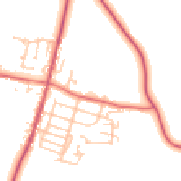Daytime road noise heatmap for TS21 4EA