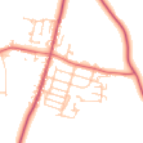 Daytime road noise heatmap for TS21 4EF