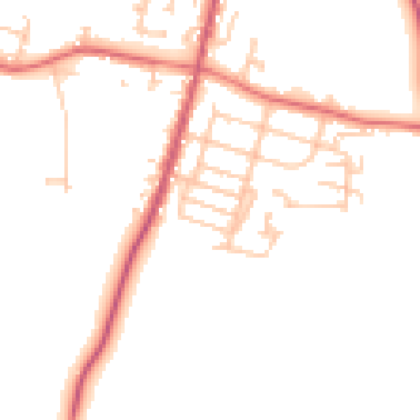 Daytime road noise heatmap for TS21 4EL