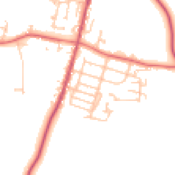 Daytime road noise heatmap for TS21 4ES