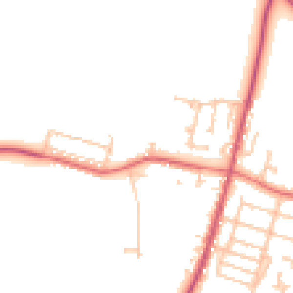 Daytime road noise heatmap for TS21 4EZ