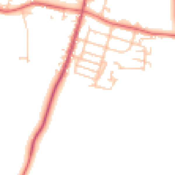 Daytime road noise heatmap for TS21 4FB