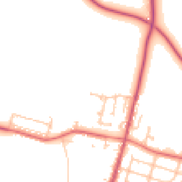 Daytime road noise heatmap for TS21 4HA