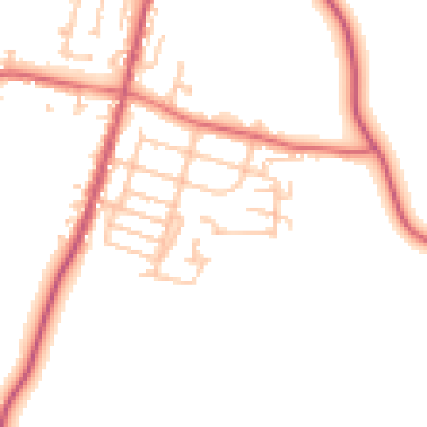 Daytime road noise heatmap for TS21 4HE
