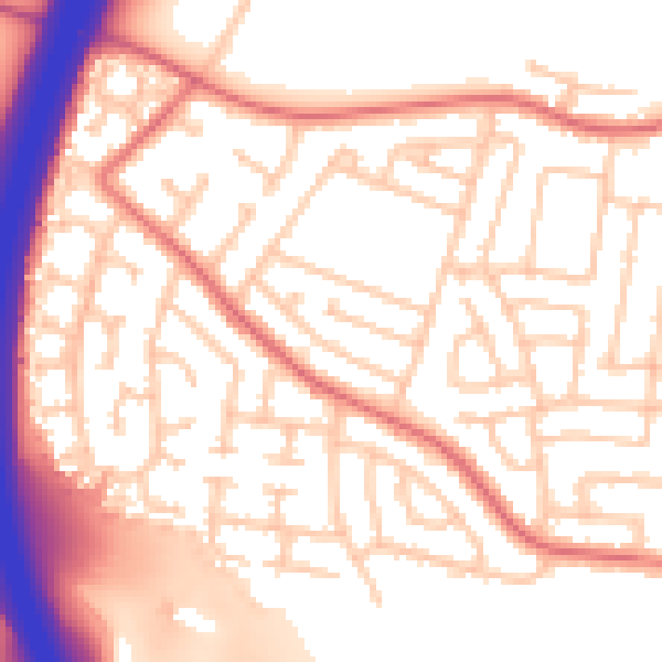 Daytime road noise heatmap for TS22 5DD