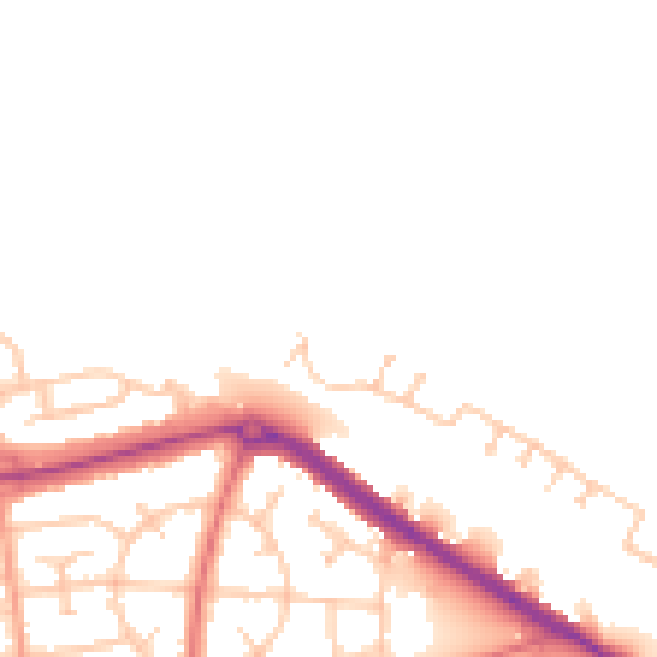 Daytime road noise heatmap for TS24 0AG