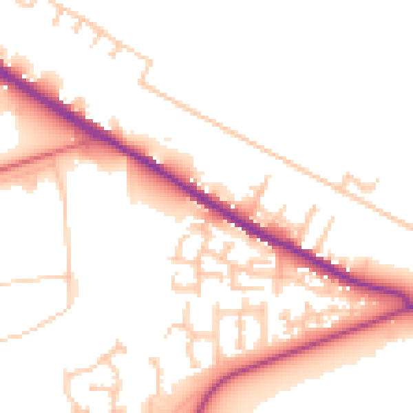 Daytime road noise heatmap for TS24 0BW