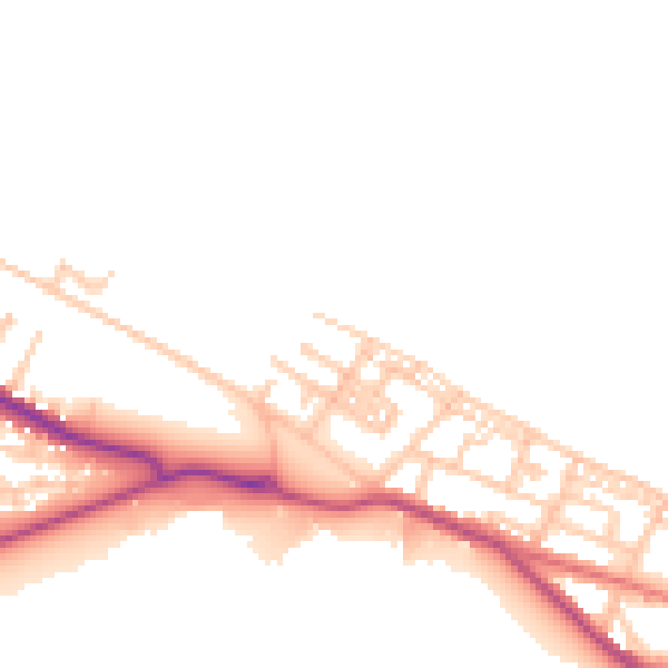 Daytime road noise heatmap for TS24 0DT