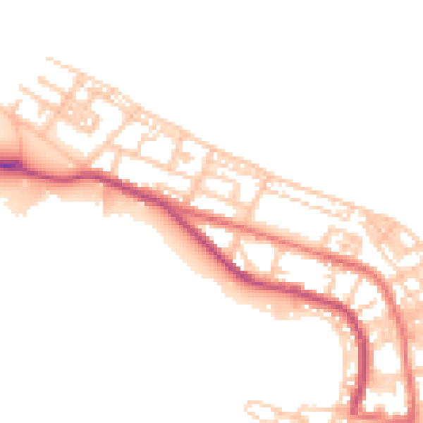 Daytime road noise heatmap for TS24 0EL