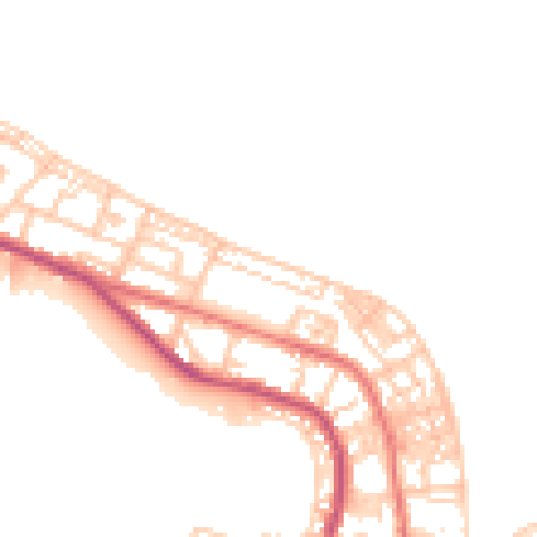 Daytime road noise heatmap for TS24 0ET