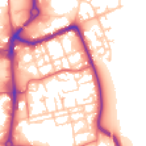Daytime road noise heatmap for TS24 7BS