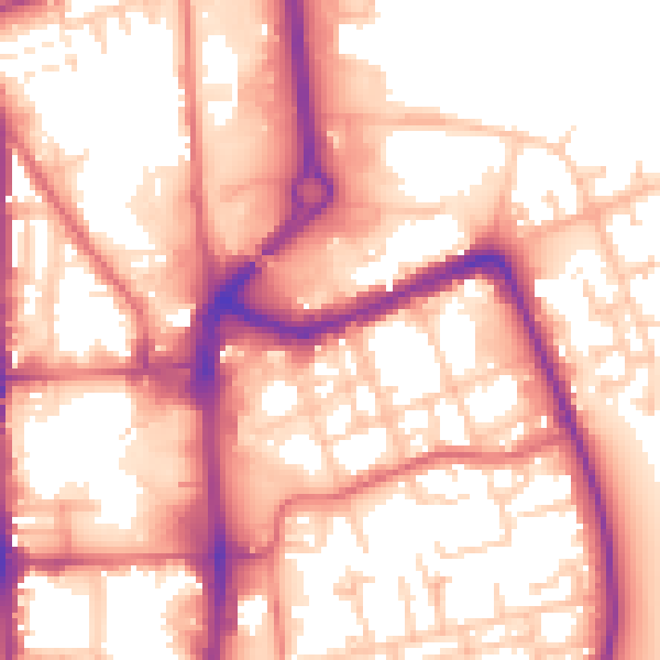 Daytime road noise heatmap for TS24 7DG
