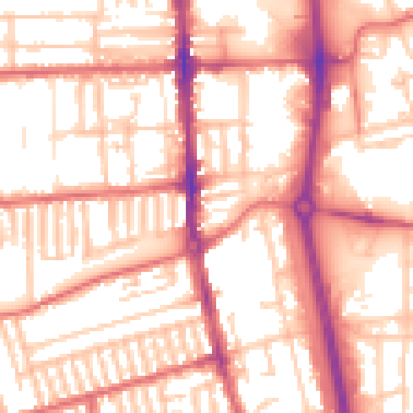 Daytime road noise heatmap for TS24 7QR
