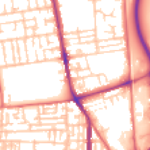 Daytime road noise heatmap for TS24 8BA