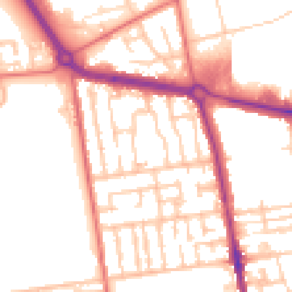 Daytime road noise heatmap for TS24 8JJ
